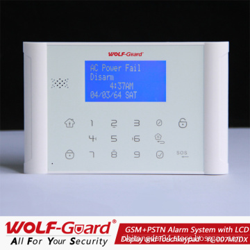 315/433/868MHz GSM +PSTN Alarm System with Blue Lighting LCD Display and Touchkeypad